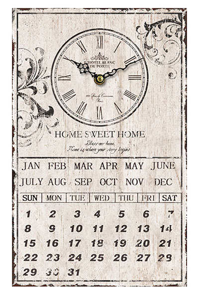 Home Sweet Home Wall Calendar & Clock - Click Image to Close